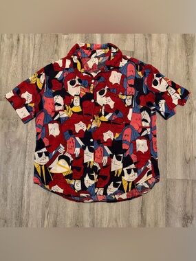 Vintage Blues Brothers Cartoon Character Shirt House of Blues Button Up Shirt